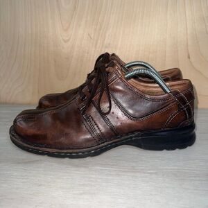 Clarks Touareg Brown Leather Casual Shoes 70852 Men's 9.5M